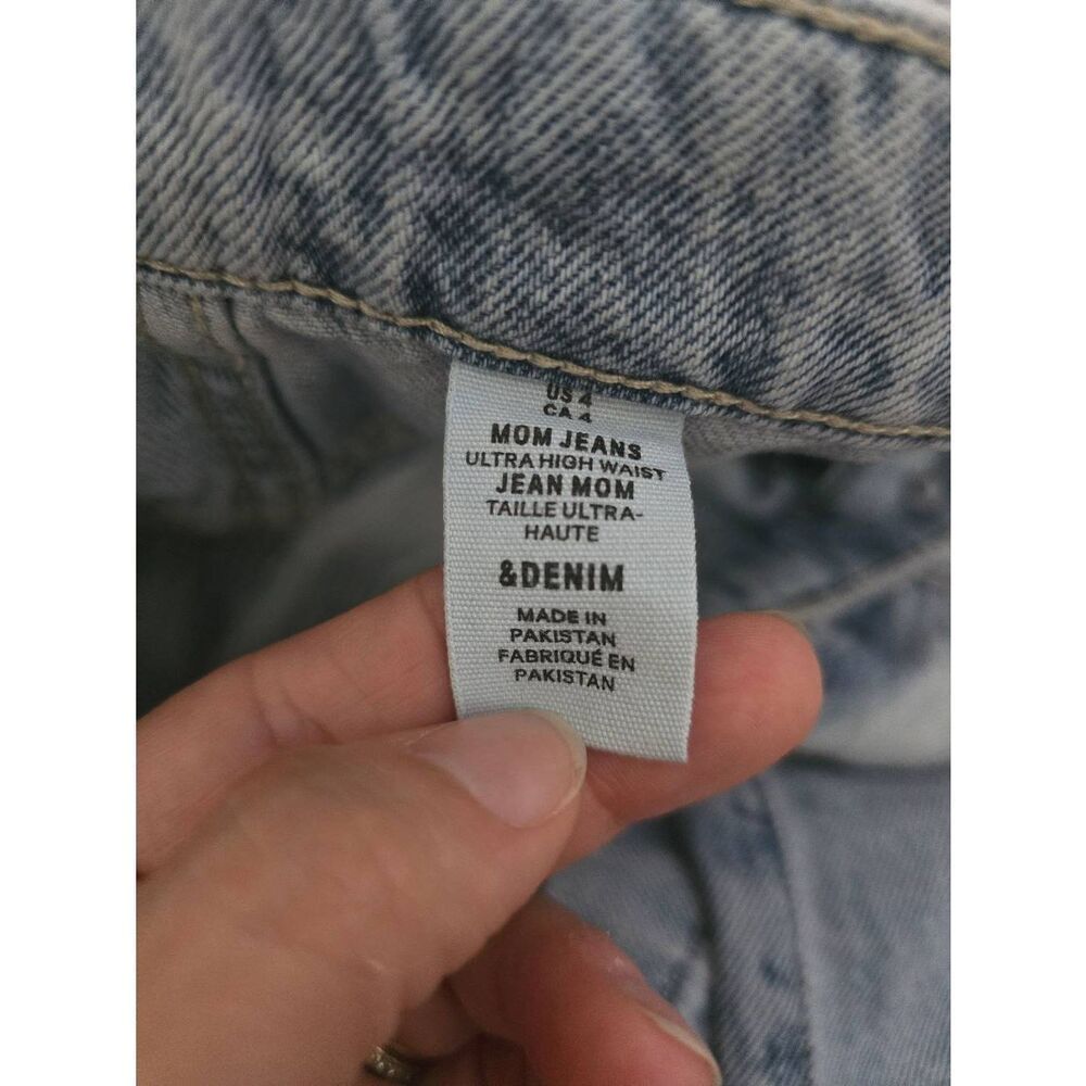 Women's H&M Ultra High Waisted Paperbag Mom Straight Leg‎ Jeans Size 4 - Picture 6 of 11